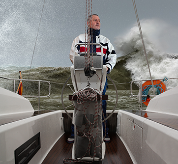 sailing in stormy seas